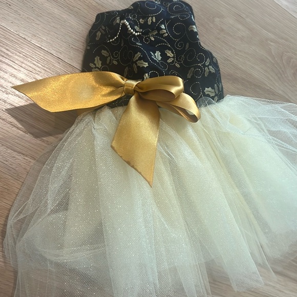 XS Dog gold and black tutu dress - Picture 1 of 3